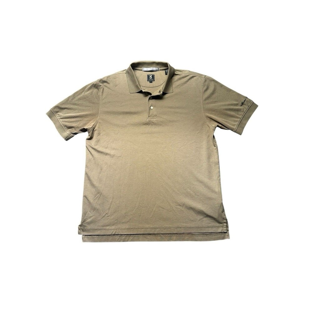 Gear for Sports Platinum Mens Medium Polo Shirt Beige Outdoor Golf EUC